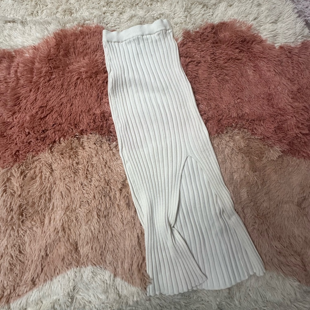 Sincerely Jules Cream Ribbed Knit Pants